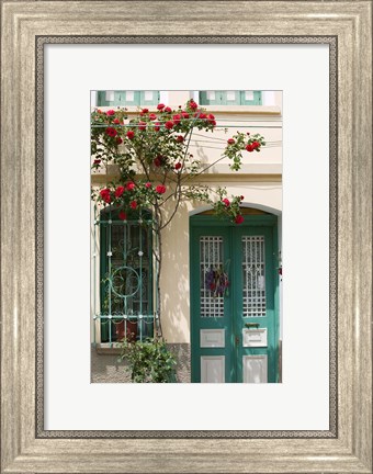 Framed Village Doorway, Agiasos, Lesvos, Mytilini, Aegean Islands, Greece Print