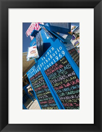 Framed Waterfront Restaurant Sign, Pythagorio, Samos, Aegean Islands, Greece Print