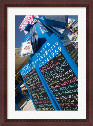 Framed Waterfront Restaurant Sign, Pythagorio, Samos, Aegean Islands, Greece Print