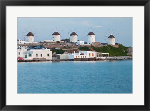 Framed Windmills, Horia, Mykonos, Greece Print