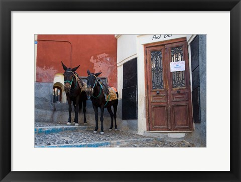Framed Town of Fira, Santorini, Greece Print