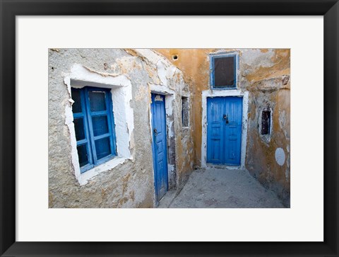 Framed Very Old Building Built, Oia, Santorini, Greece Print