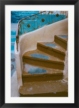 Framed Curved Stairway in Athens, Greece Print