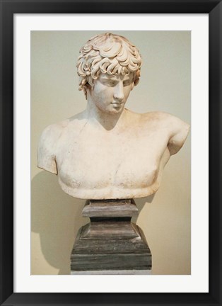 Framed Antinous Bust, Statue, Athens, Greece Print