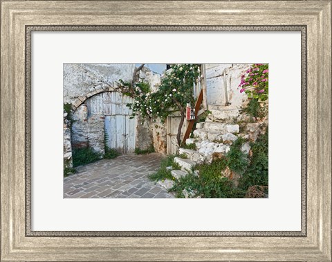 Framed Old door, Chania, Crete, Greece Print