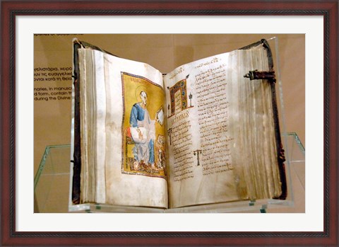 Framed Lectionary, Christianity, Byzantine Museum, Athens, Greece Print