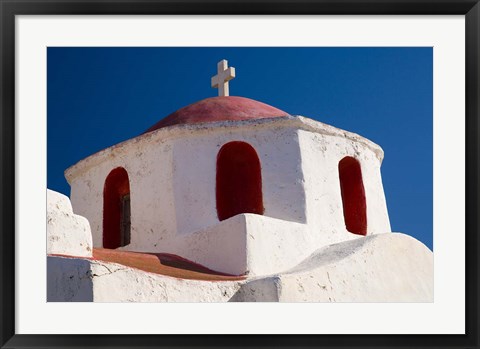 Framed One of Many Chapels, Mykonos, Greece Print
