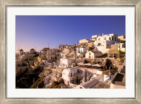 Framed Old Town in Late Afternoon, Santorini, Cyclades Islands, Greece Print
