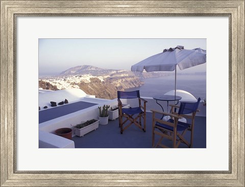 Framed View Toward Caldera, Imerovigli, Santorini, Greece Print