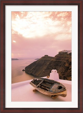 Framed Imerovigli Viewed from Thira, Santorini, Cyclades Island, Greece Print
