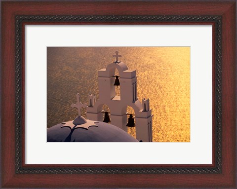 Framed Kimisis Theotokov Church, Santorini, Cyclades Islands, Greece Print