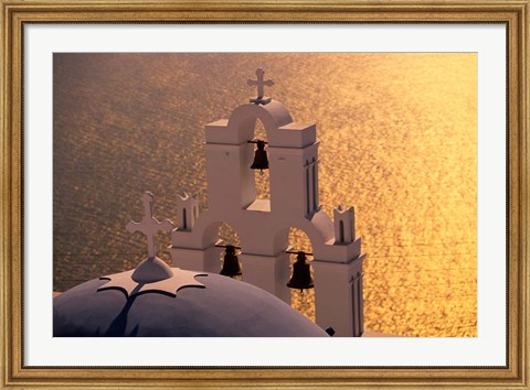Framed Kimisis Theotokov Church, Santorini, Cyclades Islands, Greece Print