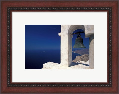 Framed Panagia Kalamiotissa Monastery Bell Tower, Cyclades Islands, Greece Print