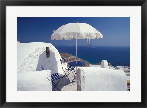 Framed Terrace Overlooking Aegean Sea, Anafi, Cyclades Islands, Greece Print