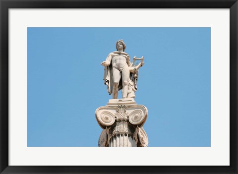 Framed Greek Mythology, Apollo Statue at Athens Academy, Greece Print