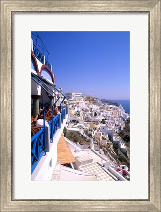 Framed View from Cliffs, Santorini, Greece Print