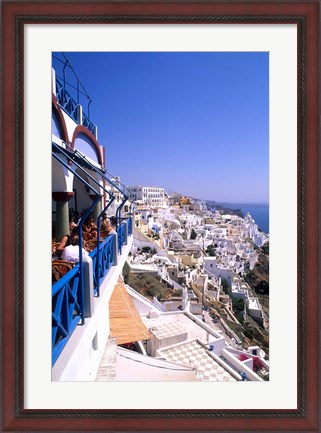Framed View from Cliffs, Santorini, Greece Print