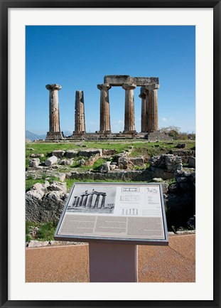 Framed Greece, Corinth Doric Temple of Apollo Print