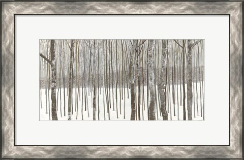 Framed Woods in Winter BW Print