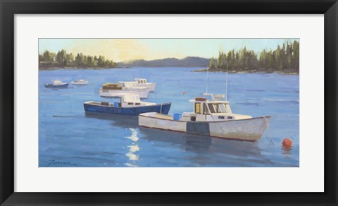 Framed Morning on the Harbor Print