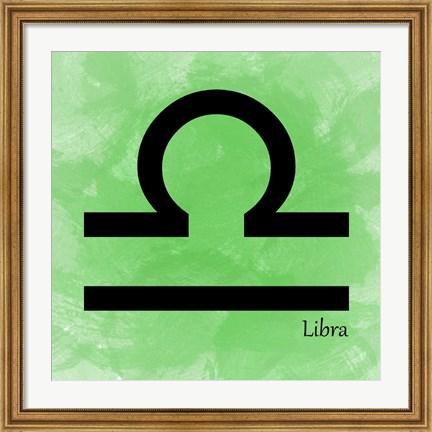 Framed Libra - Green Print