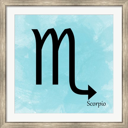 Framed Scorpio - Aqua Print