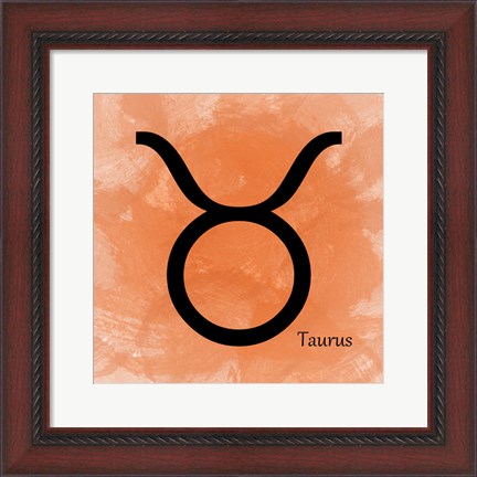 Framed Taurus - Orange Print