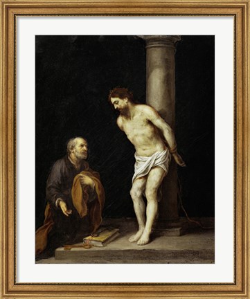 Framed Christ at the Column Print