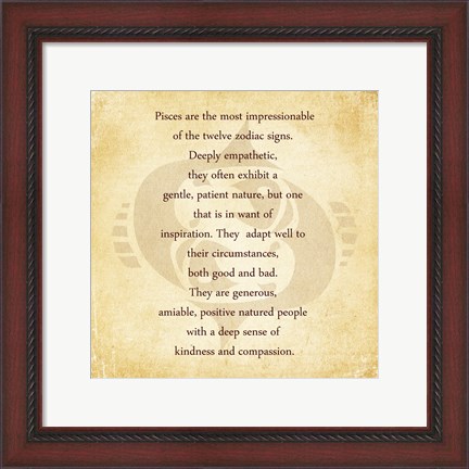 Framed Pisces Character Traits Print