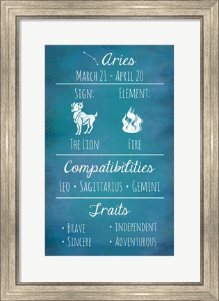 Framed Aries Zodiac Sign Print
