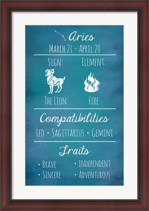 Framed Aries Zodiac Sign Print