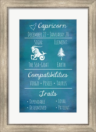 Framed Capricorn Zodiac Sign Print