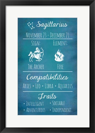 Framed Sagittarius Zodiac Sign Print