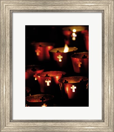 Framed Lighted Candles Print
