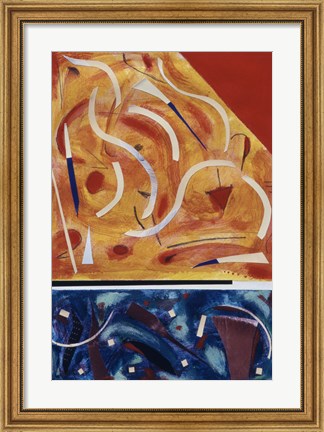 Framed Untitled (Blue, Red and Orange Abstract) Print