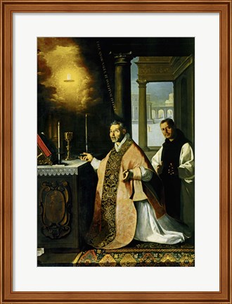 Framed Holy Mass with Priest Caba&#241;uelas. 1638 Print