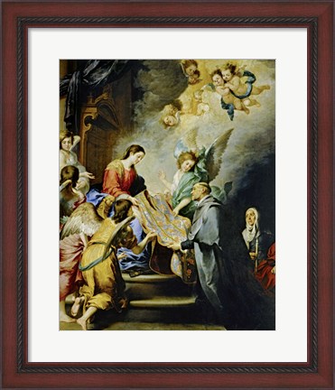 Framed Descent of Virgin Mary to Reward the Writing of Saint Ildefonso of Toledo Print