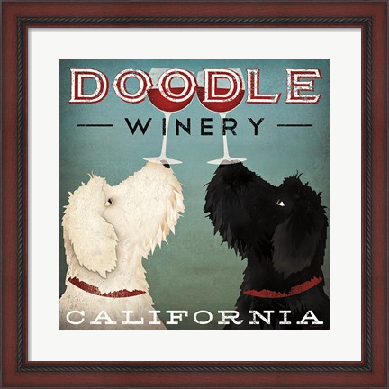 Framed Doodle Wine Print