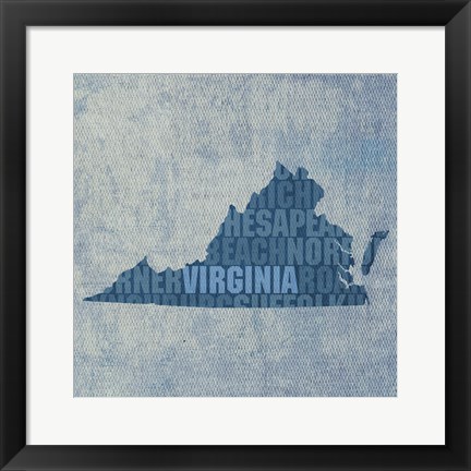 Framed Virginia State Words Print