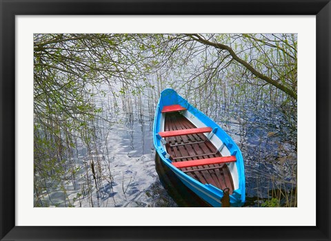 Framed Canoe on Lake, Trakai, Lithuania Print