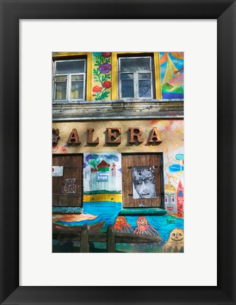 Framed Colorfully Painted Wall in the Old Town, Vilnius, Lithuania Print