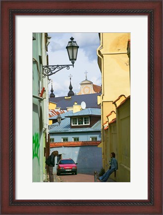 Framed Traditional House in Old Town, Vilnius, Lithuania Print