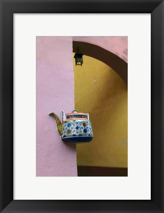Framed Wall Decorated with Teapot and Cobbled Street in the Old Town, Vilnius, Lithuania III Print