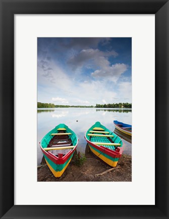 Framed Lake Luka, Trakai Historical National Park, Trakai, Lithuania Print