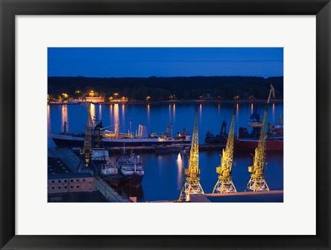 Framed Lithuania, Klaipeda, Commercial port and Lagoon Print