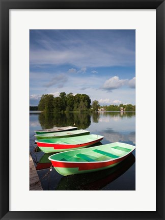 Framed Lithuania, Trakai Historical NP, Lake Galve boats Print
