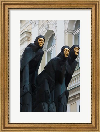 Framed Lithuania, Vilnius, Three Muses statue Print