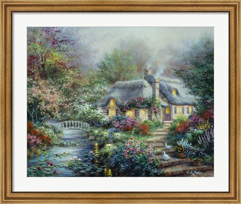 Framed Little River Cottage Print