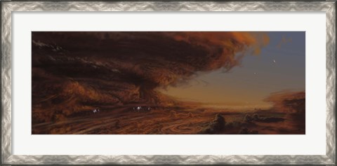 Framed Deep within the raging storm that is the Great Red Spot of Jupiter Print