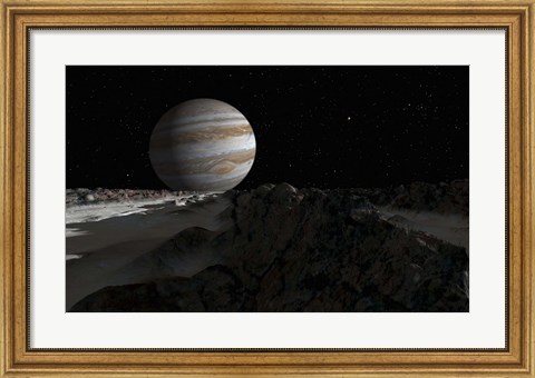 Framed Ice ridges on Jupiter&#39;s moon, Europa Print